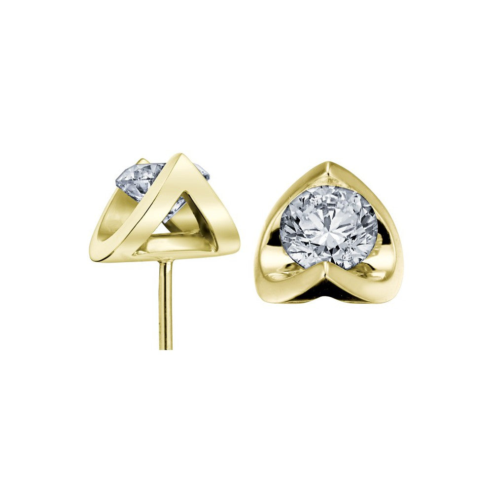 9ct Yellow Gold Diamond Earrings