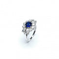 Second Hand Sapphire &amp; Diamond Ring in 18ct White Gold