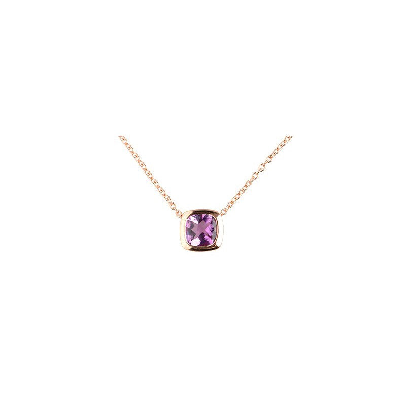 Silver With Rose Gold Gilding Amethyst Pendant