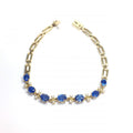 Second Hand Sapphire &amp; Diamond Bracelet in 18ct Yellow Gold