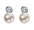 Sterling Silver Fresh Water Pearls & Cubic Zirconia Drop Earrings