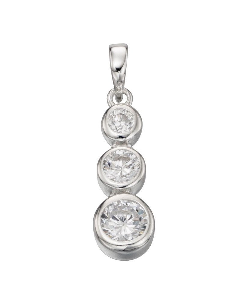 Triple Cubic Zirconia Drop Pendant
