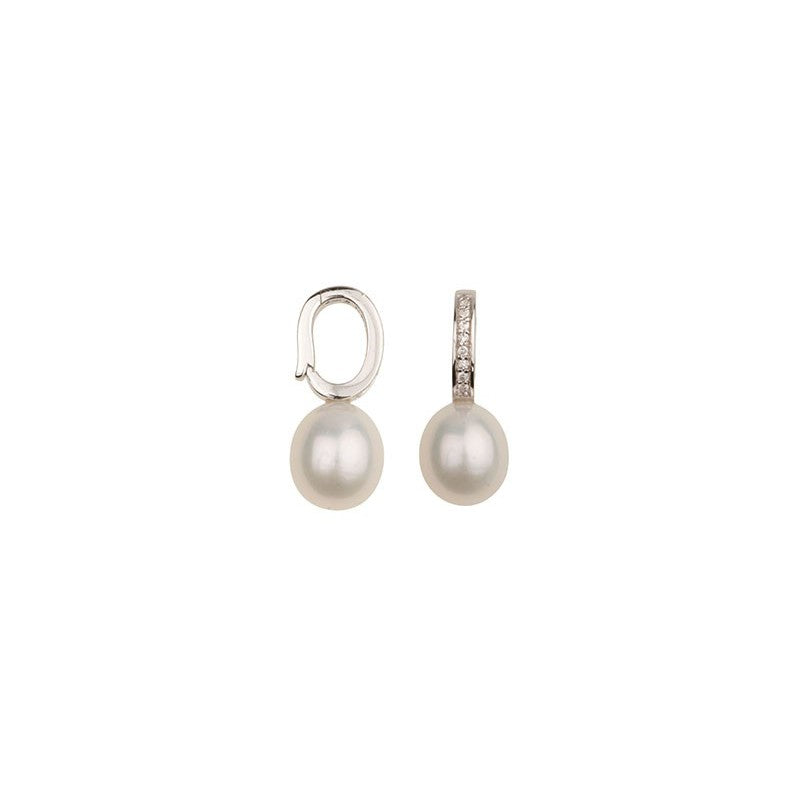 Silver Cubic Pearl & Zirconia