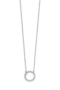 Silver Cubic Zirconia Open Disc Necklace