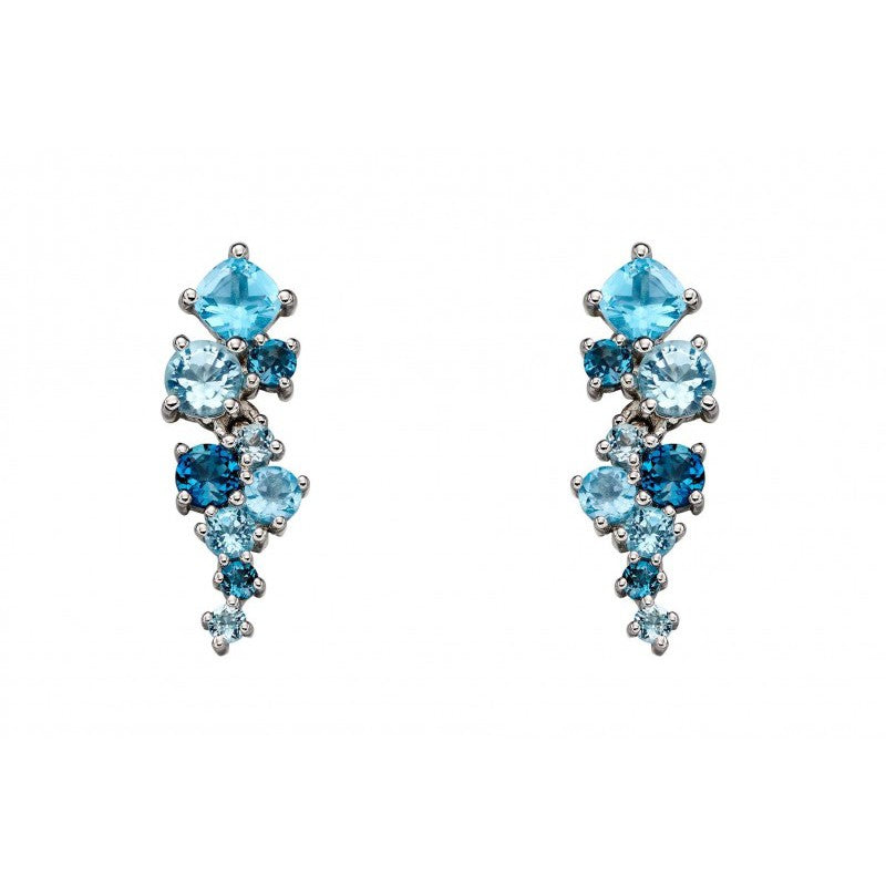 9ct White Gold Blue Topaz Earrings