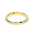 3mm 9ct Two Colour Gold Court Shape Wedding Ring Band