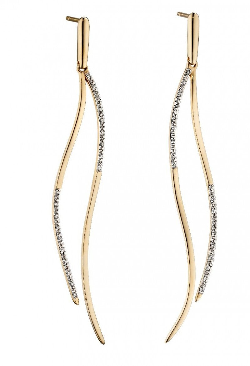 9ct Yellow Gold Diamond Earrings
