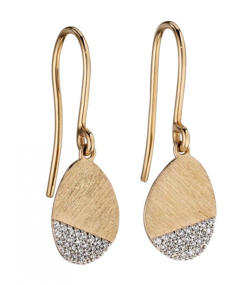 9ct Yellow Gold & Diamond Earrings