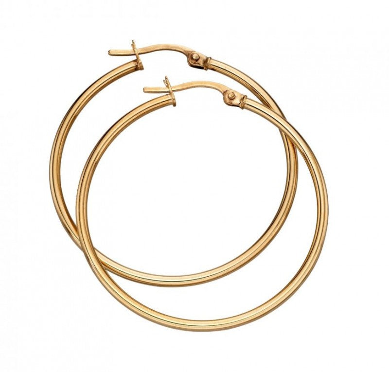 9ct Yellow Gold Hinged Hoop Earrings
