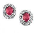 9ct White Gold Ruby Earrings
