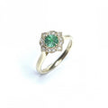 18ct Yellow Gold Emerald & Diamond Ring