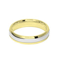 5mm 9ct Two Colour Gold Court Shape Wedding Ring Band