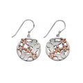 Silver And Rose Gold Plated Butterfly Earrings