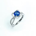 18ct White Gold Blue Sapphire & Diamond Ring