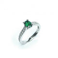 18ct White Gold Emerald & Diamond Ring