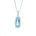18ct White Gold Aquamarine & Diamond Pendant