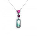 Tourmaline & Diamonds Pendant in 18ct White Gold