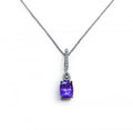 Tanzanite & Diamond Pendant in 18ct White Gold