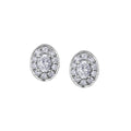 9ct Yellow Gold Oval Diamond Earrings